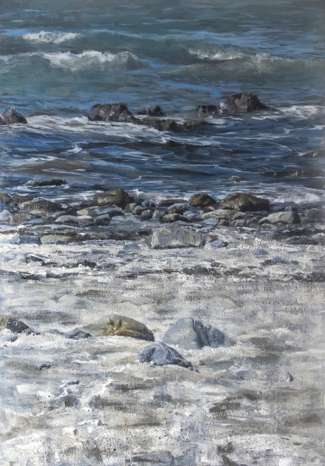 Marée étale sur la grève nord de Granville